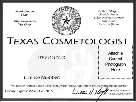Manager's License (discontinued). . Fake cosmetology license template